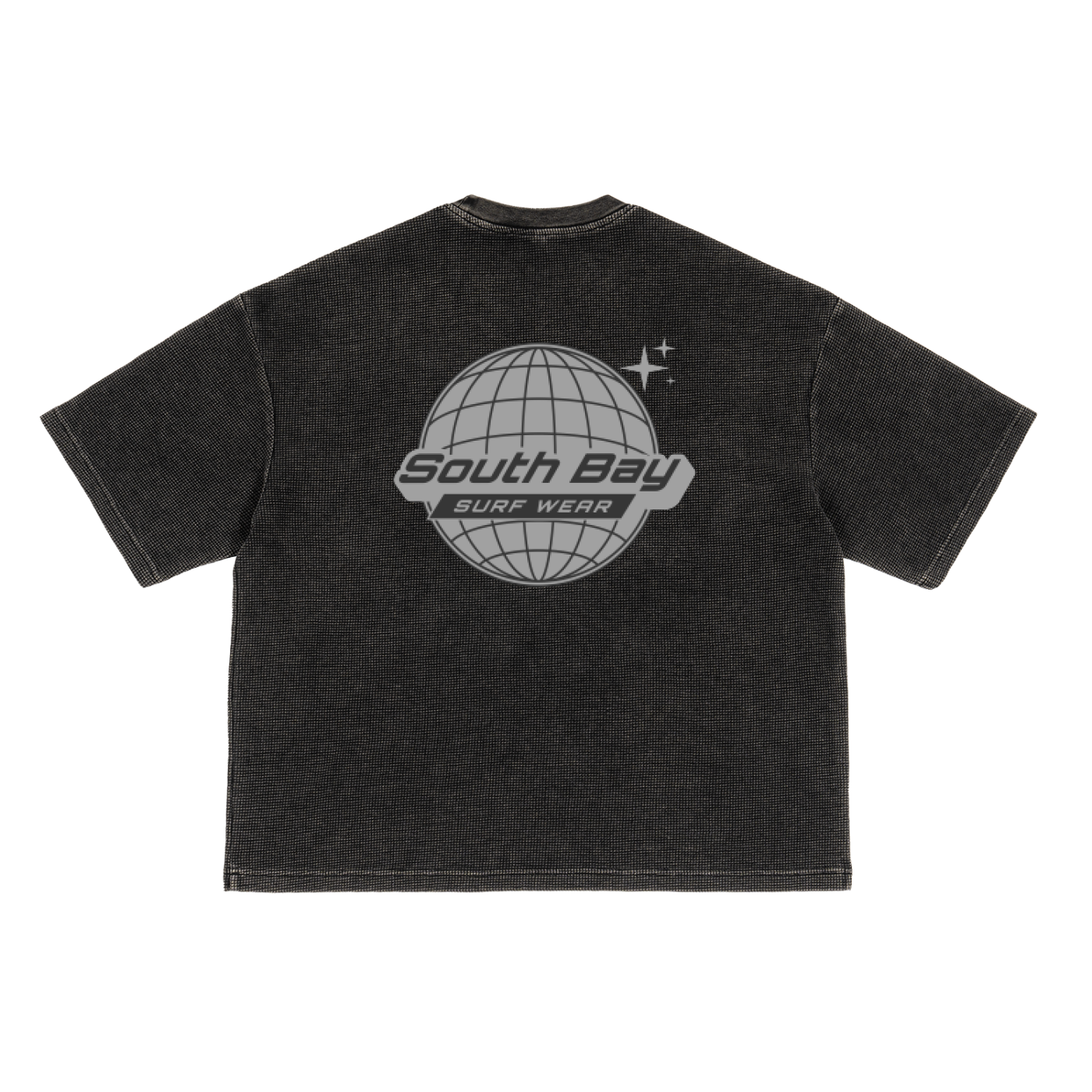 Waffle-Texture Washed Boxy T-Shirt