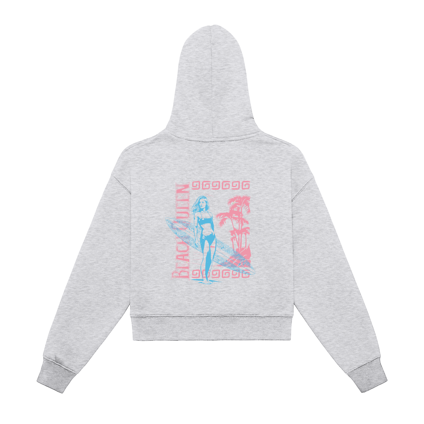 Fleeced Zip-Up Cropped Hoodie