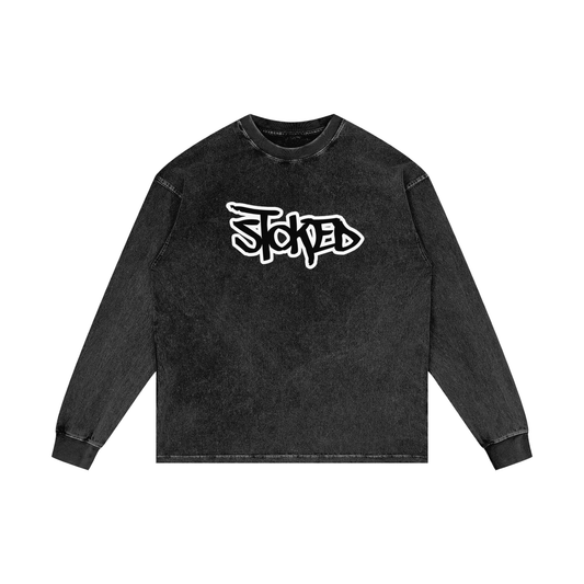 Acid Wash Oversize Long Sleeve T-Shirt - 250 GSM