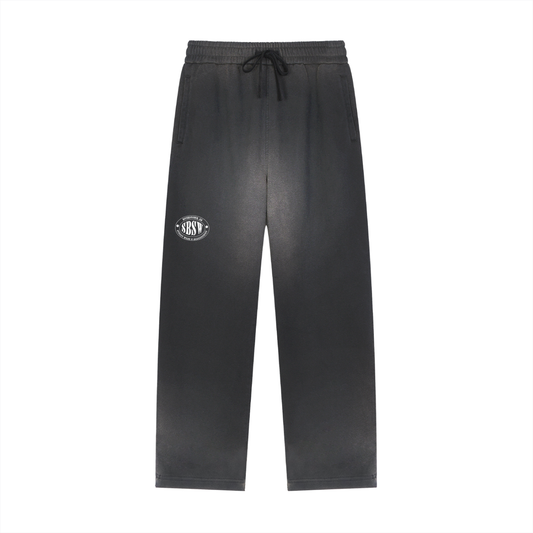 Sun Fade Raw Edge Straight-Leg Sweatpants